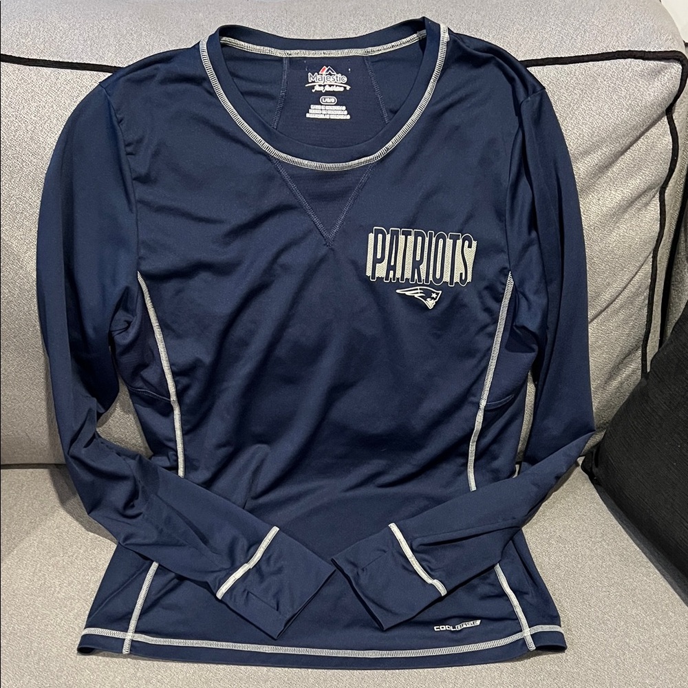 Majestic Navy New England Patriots Women's Long Sleeve Tee